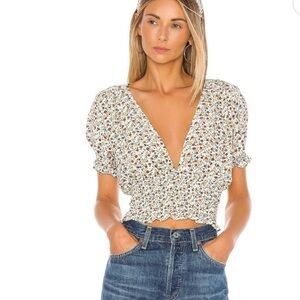 Floral V-Neck Women's Top
